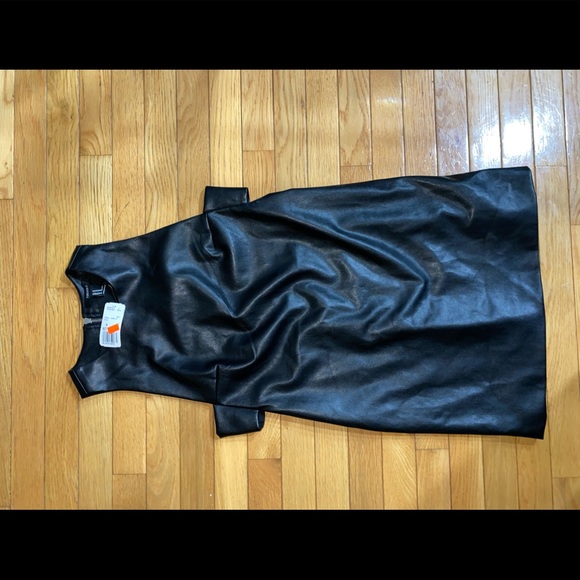 Faux Leather Dress w/ Open side Detail - Picture 5 of 5